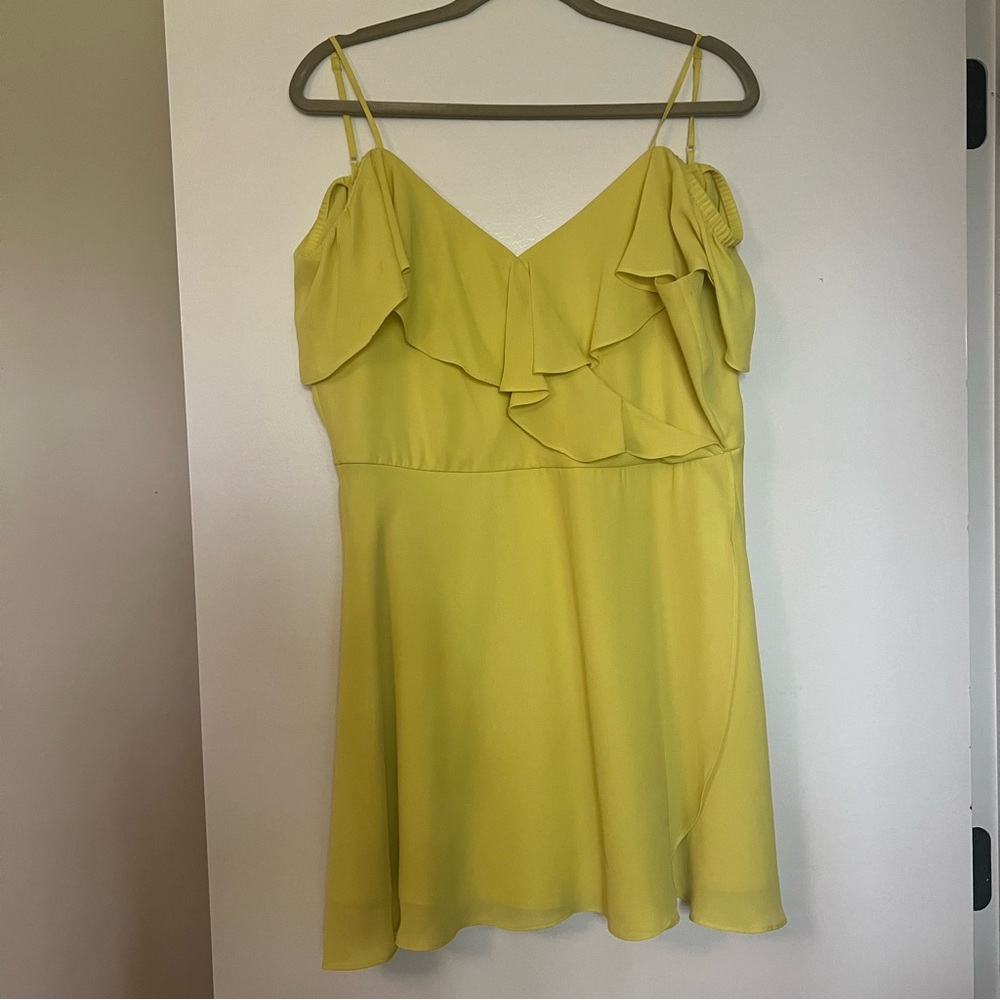 Lime Ruffle OTS Dress